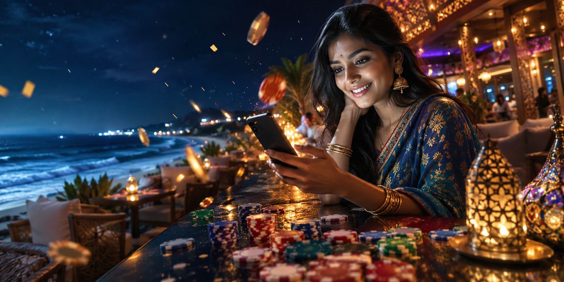 কক্সবাজার সৈকতে মোবাইল ক্যাসিনো খেলার দৃশ্য